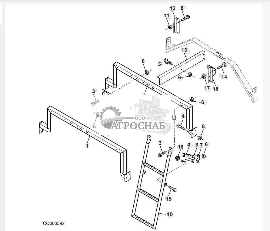 Лесенка к зерновому бункеру 